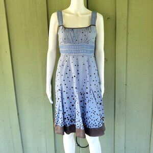FLOREAT Anthropologie Blue Glass of Bubbly Polka Dot Dress 2